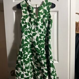 Kate Spade Green and White Leaf Dress